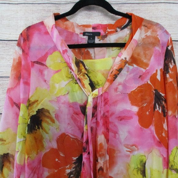 thesis sheer floral summer blouse - Picture 5 of 8